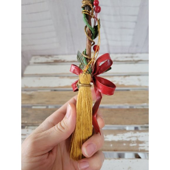 Dove bird broom ornament country folk art Xmas tree - Picture 3 of 5